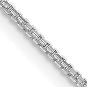 1.5mm 14K White Gold Solid Concave Box Chain Necklace, 24 Inch
